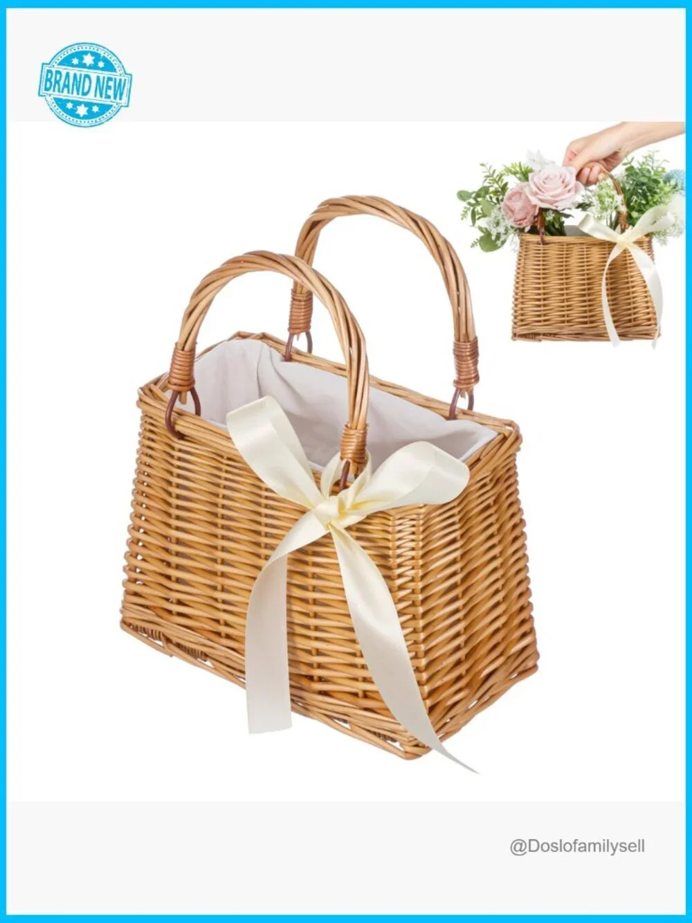 Wicker Handbag Rattan Woven Tote Boho Straw Beach Bag Summer Wedding Clutch